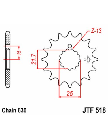 JT SPROCKETS Pinion față standard din... JT SPROCKETS Pinion față standard din...