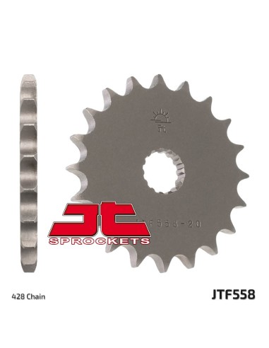 JT SPROCKETS Pinion față standard din oțel 558 - 520