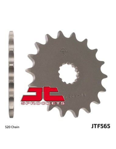 JT SPROCKETS Pinion față standard din oțel 565 - 520