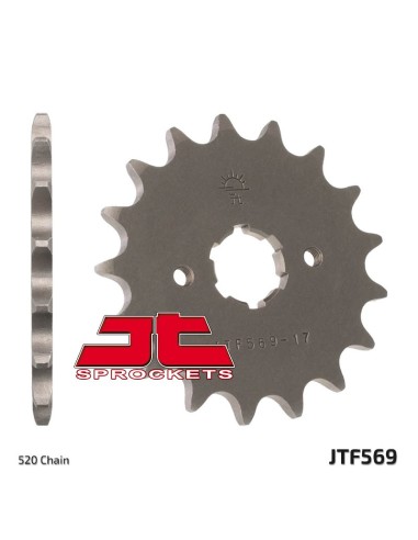JT SPROCKETS Pinion față standard din oțel 569 - 520