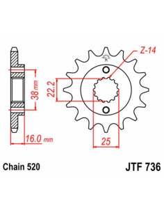 JT SPROCKETS Pinion față... 2