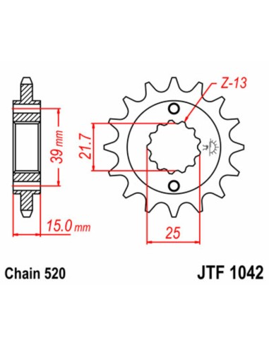JT SPROCKETS Pinion față standard din... JT SPROCKETS Pinion față standard din...