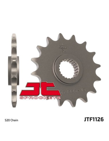 JT SPROCKETS Pinion față standard din oțel 1126 - 520