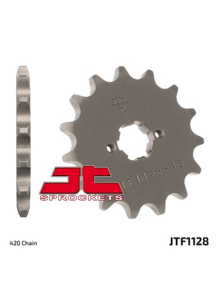 JT SPROCKETS Pinion față standard din oțel 1128 - 420