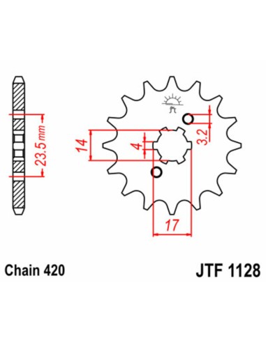 JT SPROCKETS Pinion față standard din... JT SPROCKETS Pinion față standard din...