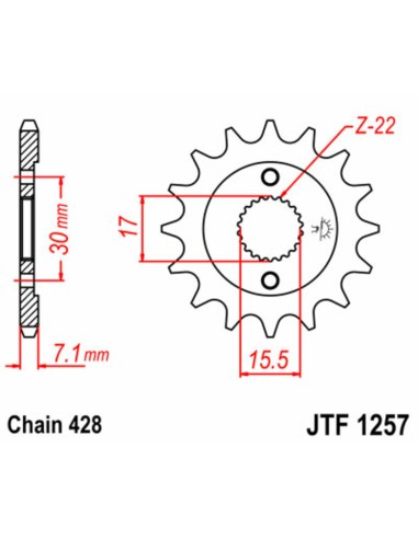 JT SPROCKETS Pinion față standard din... JT SPROCKETS Pinion față standard din...