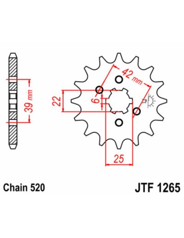 JT SPROCKETS Pinion față standard din... JT SPROCKETS Pinion față standard din...