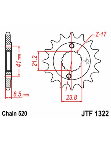 JT SPROCKETS Pinion față standard din... JT SPROCKETS Pinion față standard din...