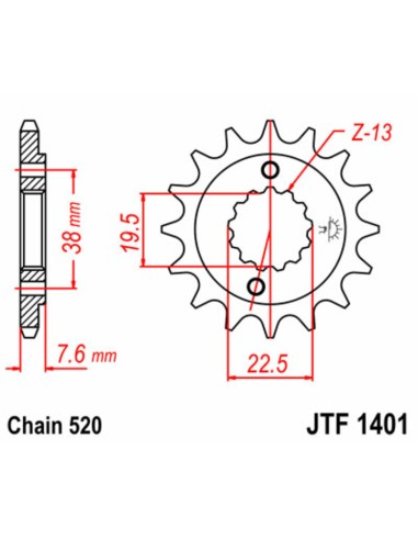 JT SPROCKETS Pinion față standard din... JT SPROCKETS Pinion față standard din...