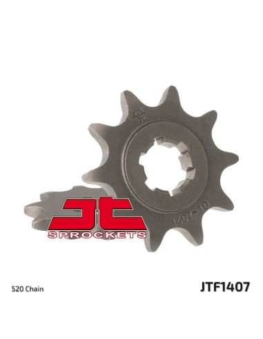 JT SPROCKETS Pinion față standard din oțel 1407 - 520