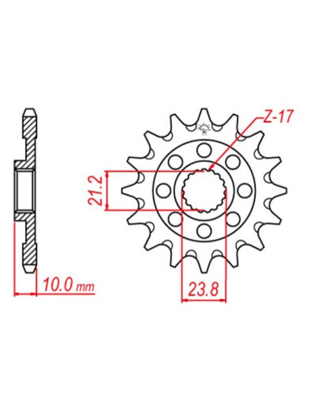 JT SPROCKETS Pinion din oțel cu autocurățare față 1443 - 520