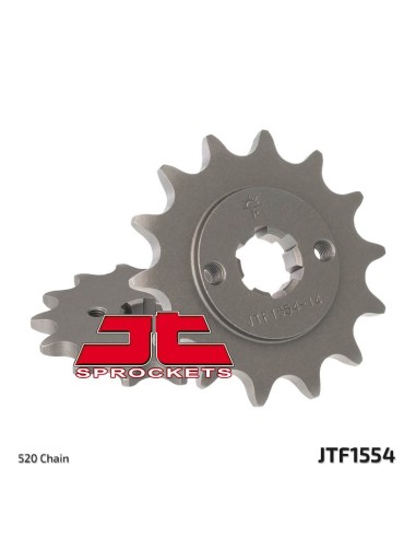 JT SPROCKETS Pinion față standard din oțel 1554 - 520