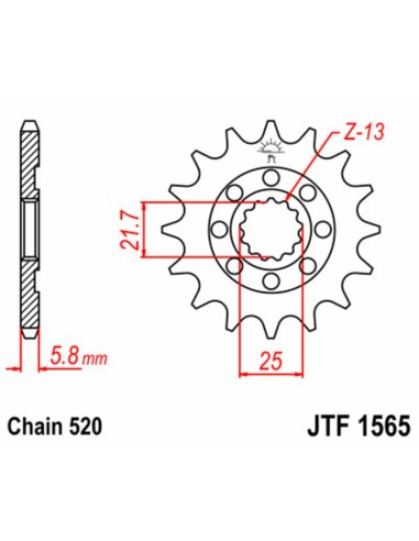 JT SPROCKETS Pinion față standard din... JT SPROCKETS Pinion față standard din...