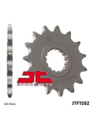 JT SPROCKETS Pinion față standard din oțel 1592 - 520