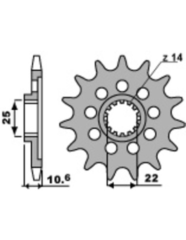 Pinion față standard din oțel PBR 2127 - 520