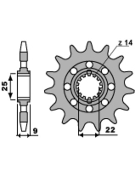 Pinion față standard din oțel PBR 2129 - 525