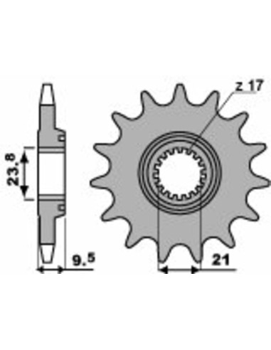 Pinion față standard din oțel PBR 2134 - 520