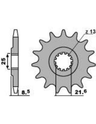 Pinion față standard din oțel PBR 2137 - 525