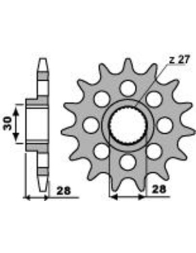 Pinion față standard din oțel PBR 2148 - 525