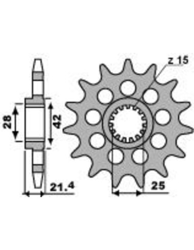 Pinion față standard din oțel PBR 2150 - 525