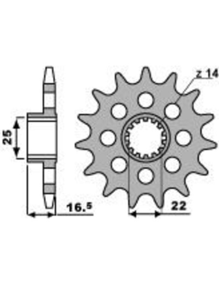 Pinion față standard din oțel PBR 2171 - 520