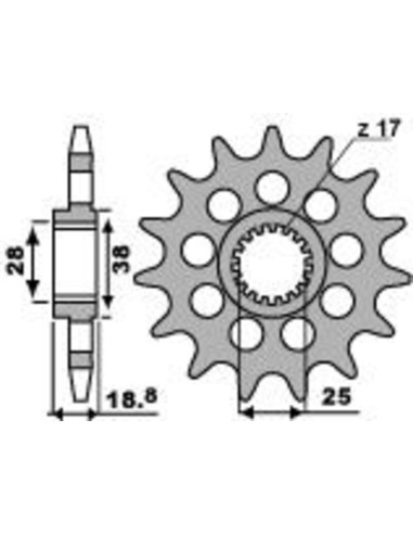 Pinion față standard PBR Racing Steel 2194 - 520