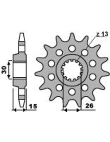 Pinion față standard din oțel PBR 2198 - 525