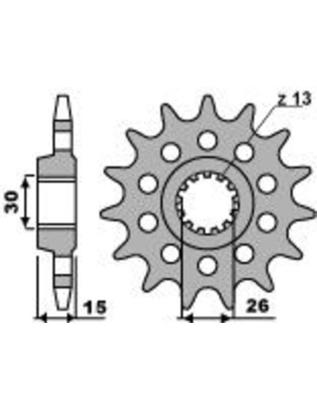 Pinion față standard din oțel PBR 2198 - 525