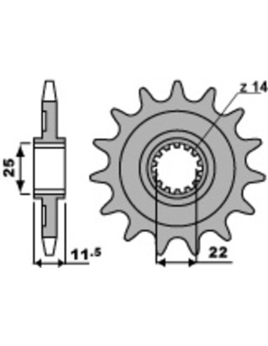 Pinion față standard din oțel PBR 2207 - 520