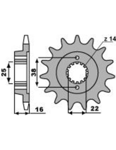 PBR Steel Standard Front Sprocket 2222 - 525