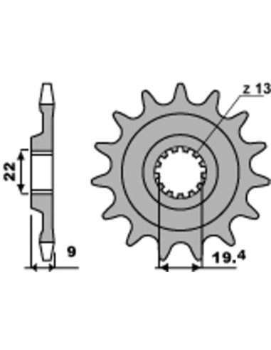 Pinion față standard din oțel PBR 2259 - 520