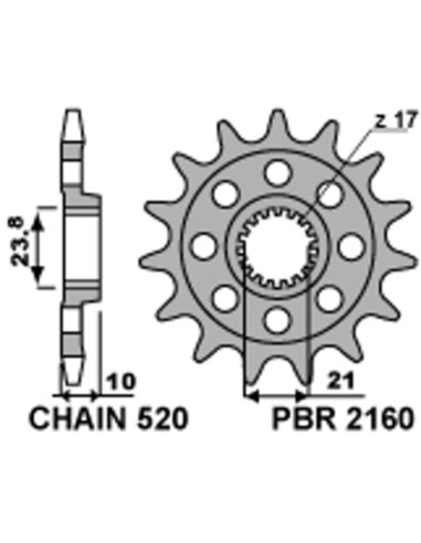 PBR Steel Standard Front Sprocket 2160 - 520