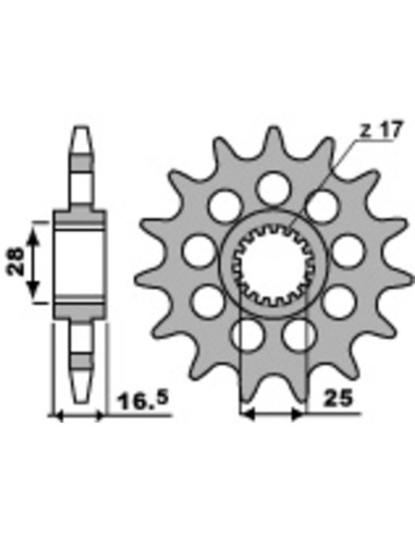 Pinion față standard din oțel PBR 2147 - 525