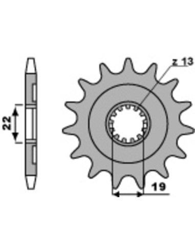 Pinion față standard din oțel PBR 2214 - 520