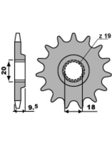 Pinion față standard din oțel PBR 333 - 520