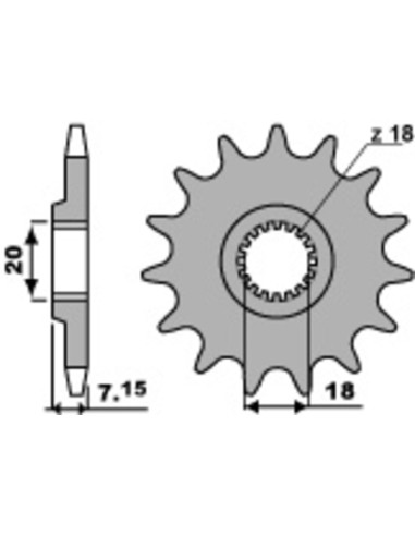 Pinion față standard din oțel PBR 432 - 520