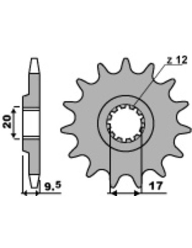 Pinion față standard din oțel PBR 7005 - 420