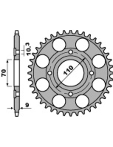 PBR Standard C45 Steel Rear Sprocket 247 - 520