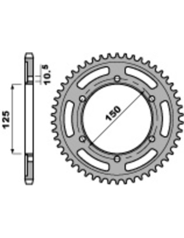 PBR Standard C45 Steel Rear Sprocket 4454 - 525