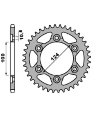 Pinion spate standard din oțel PBR 4366 - 525