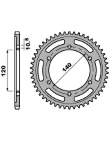 PBR Standard C45 Steel Rear Sprocket 5301 - 525