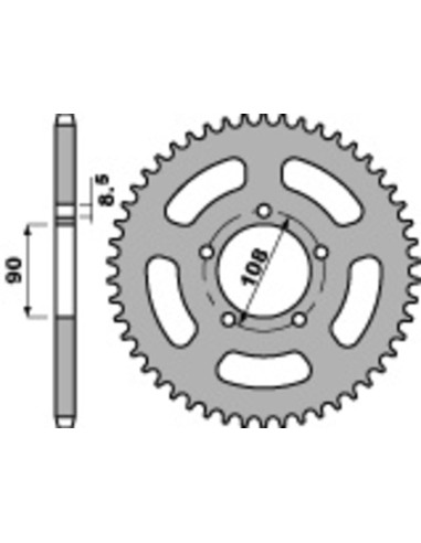 PBR Steel Standard Rear Sprocket 1515 - 520