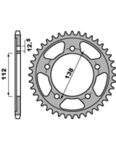 PBR Standard C45 Steel Rear Sprocket 4357 - 525