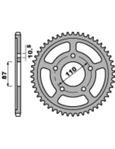 PBR Standard C45 Steel Rear Sprocket 824 - 530