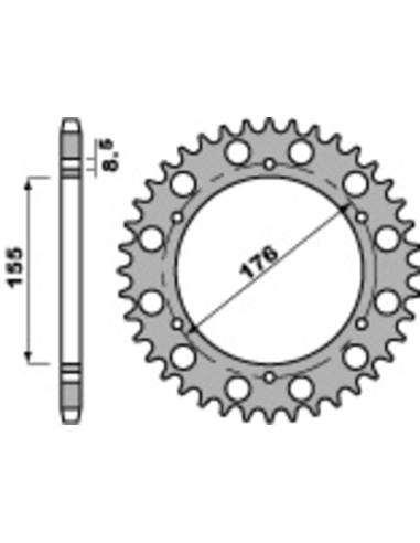 PBR Standard C45 Steel Rear Sprocket 4392 - 530