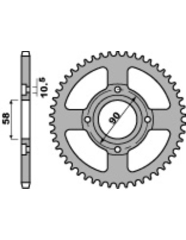 Pinion standard din oțel PBR 279 - 520