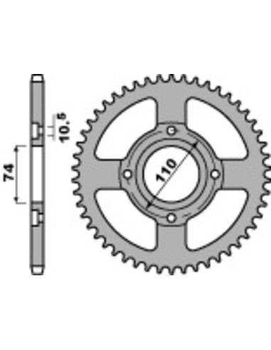 PBR Standard C45 Steel Rear Sprocket 861 - 530