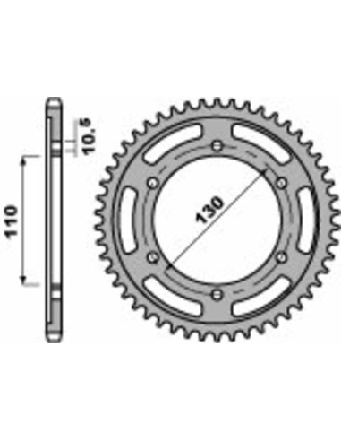 PBR Standard C45 Steel Rear Sprocket 241 - 530