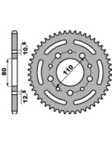 PBR Standard C45 Steel Rear Sprocket 4350 - 525