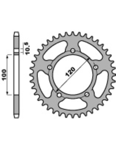 PBR Standard C45 Steel Rear Sprocket 4363 - 525